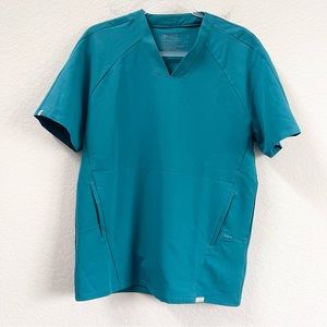 Figs Casma Scrub Top Teal Size Small